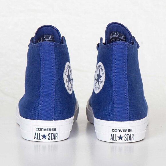 Converse Chuck Taylor II Lunarlon Blue Canvas High Top Sneakers Trainers, 5.5 - Picture 5 of 16